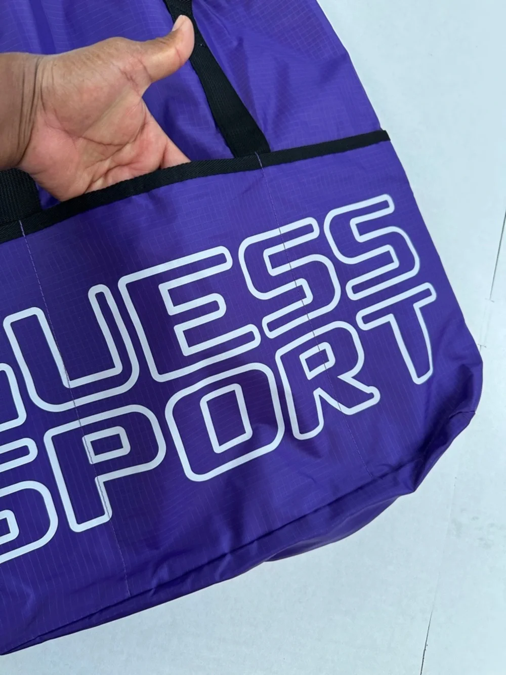 New LARGE GUESS Purple Duffel Tote with Bold Logo